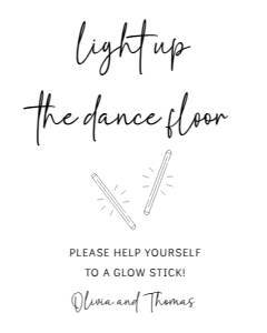 minimalist wedding glow sticks light up the dance floor design preview