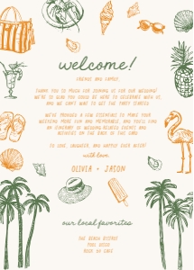 tropical wedding welcome letter aa106 design preview