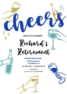 AA121 retirement cheers invitation design preview