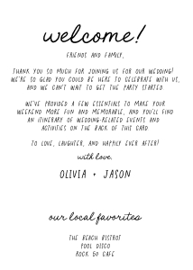 minimalist welcome letter wedding design preview