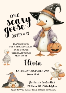 AA124 scary goose hallowen baby shower design preview