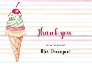 Scooped Up thank you card design preview