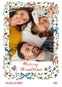 Whimsical Christmas Photo card aa127: Christmas photo card whimsical wreath aa127