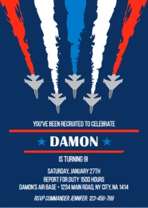 Air Force Fighters Birthday design preview