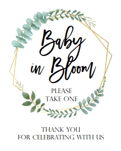 Baby In Bloom Tags and Sign Set design preview