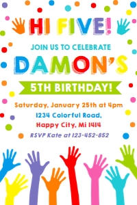 Hi Five Invitation 4x6": Hi Five Invitation