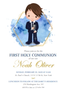 First Communion Boy Invitation design preview