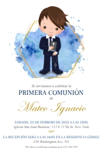 Invitación Primera Comunión Niño design preview