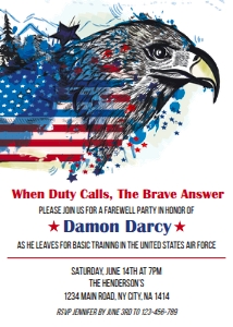 Air Force Eagle Farewell Invitation design preview