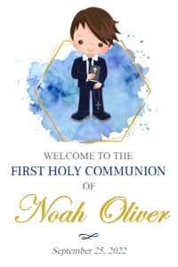 Boy Communion Welcome Sign 24x36": Boy Communion Welcome Sign