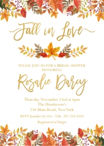 Fall In Love Bridal Shower Invitation design preview