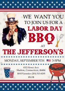 Uncle Sam Labor Day Invitation design preview