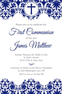 Blue First Communion Boy 4x6": Blue First Communion Boy