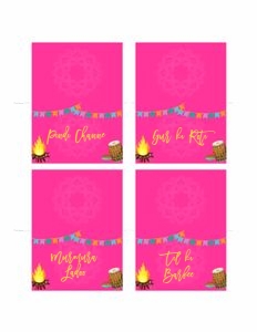 Lohri Pink Food Tents 8.5x11": Lohri Pink Food Tents