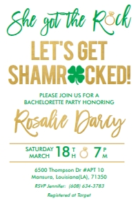She Got The Rock Bachelorette 4x6": She Got The Rock Bachelorette St Patricks
