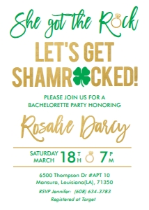 She Got The Rock Bachelorette 5x7": She Got The Rock Bachelorette St Patricks