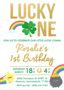 Lucky One Birthday St Patricks 5x7": Lucky One Birthday St Patricks
