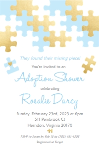 Puzzle Blue 4x6": Puzzle Blue Adoption Shower
