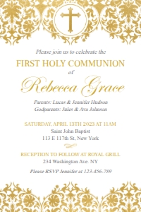 Gold First Communion 4x6": Gold First Communion