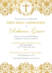 Gold First Communion design preview