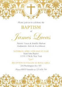 Gold Baptism design preview