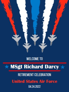Air Force Retirement Sign 18x24": Air Force Retirement Sign