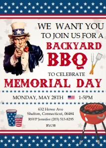 Uncle Sam Memorial Day BBQ design preview