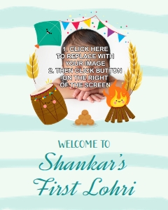 Happy Lohri Photo Welcome Sign 16x20": Happy Lohri Photo Welcome Sign