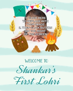 Happy Lohri Photo Welcome Sign 8x10": Happy Lohri Photo Welcome Sign