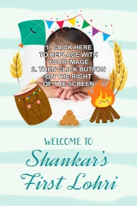 Happy Lohri Photo Welcome Sign 24x36": Happy Lohri Photo Welcome Sign