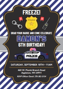 Police Birthday Invitation design preview