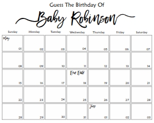 Minimalist Guess The Due Date design preview