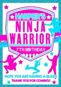 Ninja Warrior Capri Sun Label: NINJA WARRIOR GIRL EDITABLE PACKAGE