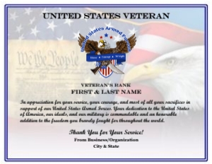 Design 2: US Veteran Appreciation Certificate
