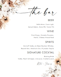 BOHO2-BAR3-BAR MENU design preview