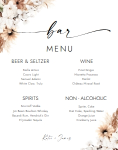 BOHO2-BAR6-BAR MENU design preview