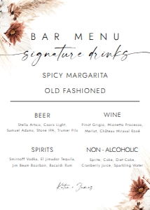 BOHO1-BAR8-BAR MENU design preview