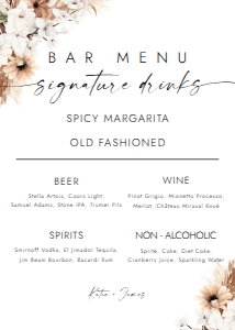 BOHO2-BAR8-BAR MENU design preview