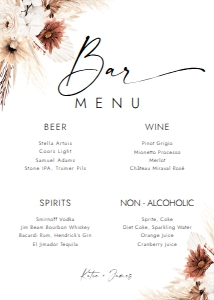 BOHO1-BAR10-BAR MENU design preview