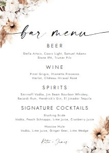 BOHO2-BAR12-BAR MENU design preview