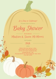 Fall Pumpkins Baby Shower Invitations: Fall Pumpkins Baby Shower Invitations