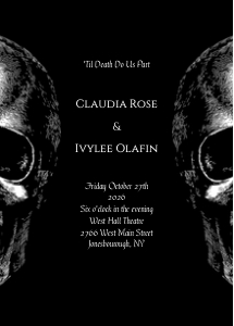 Til Death do us Part Gothic Skull Wedding Invitation Halloween Party: Til Death do us Part Gothic Skull Wedding Invitation Halloween Party