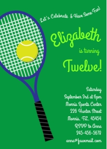 Tennis Invitation Birthday Party Sports design preview