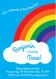 Rainbow Birthday Party Invitations: Rainbow Birthday Party Invitations