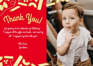Noodles Pasta Photo Thank You Cards design preview