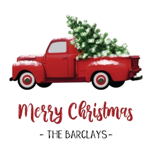 Red Christmas Truck 25sq: Red Christmas Truck 25sq