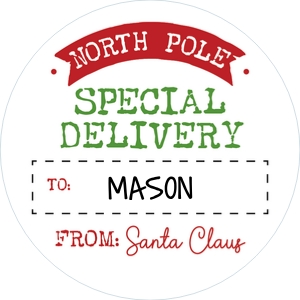 special delivery north pole round design preview
