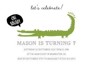 invite - minimal alligator horizontal design preview