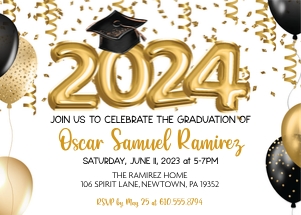 invite - grad 2024 gold foil design preview