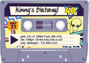 90s cassette tape Invitation design preview